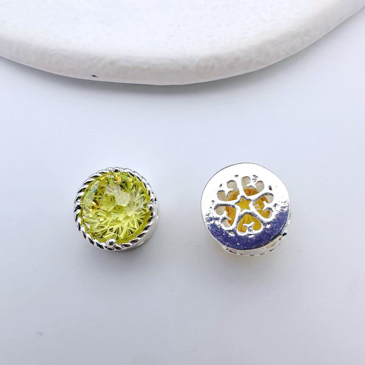 (2pcs)10*8mm Firework Square Zircon Spacer