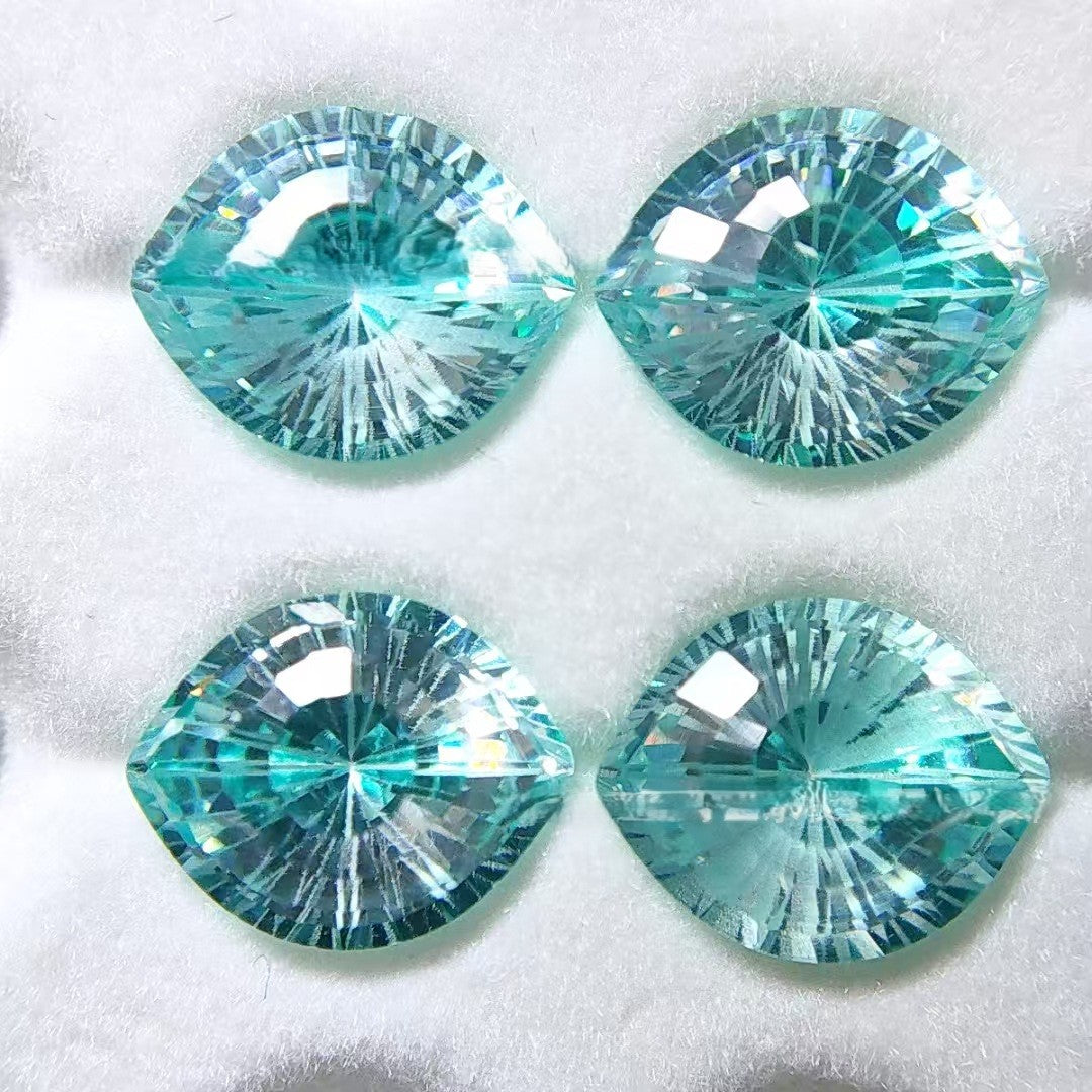 5A 8-10mm Gradient Evil Eye Firework Cut Loose CZ Stone - 1pcs