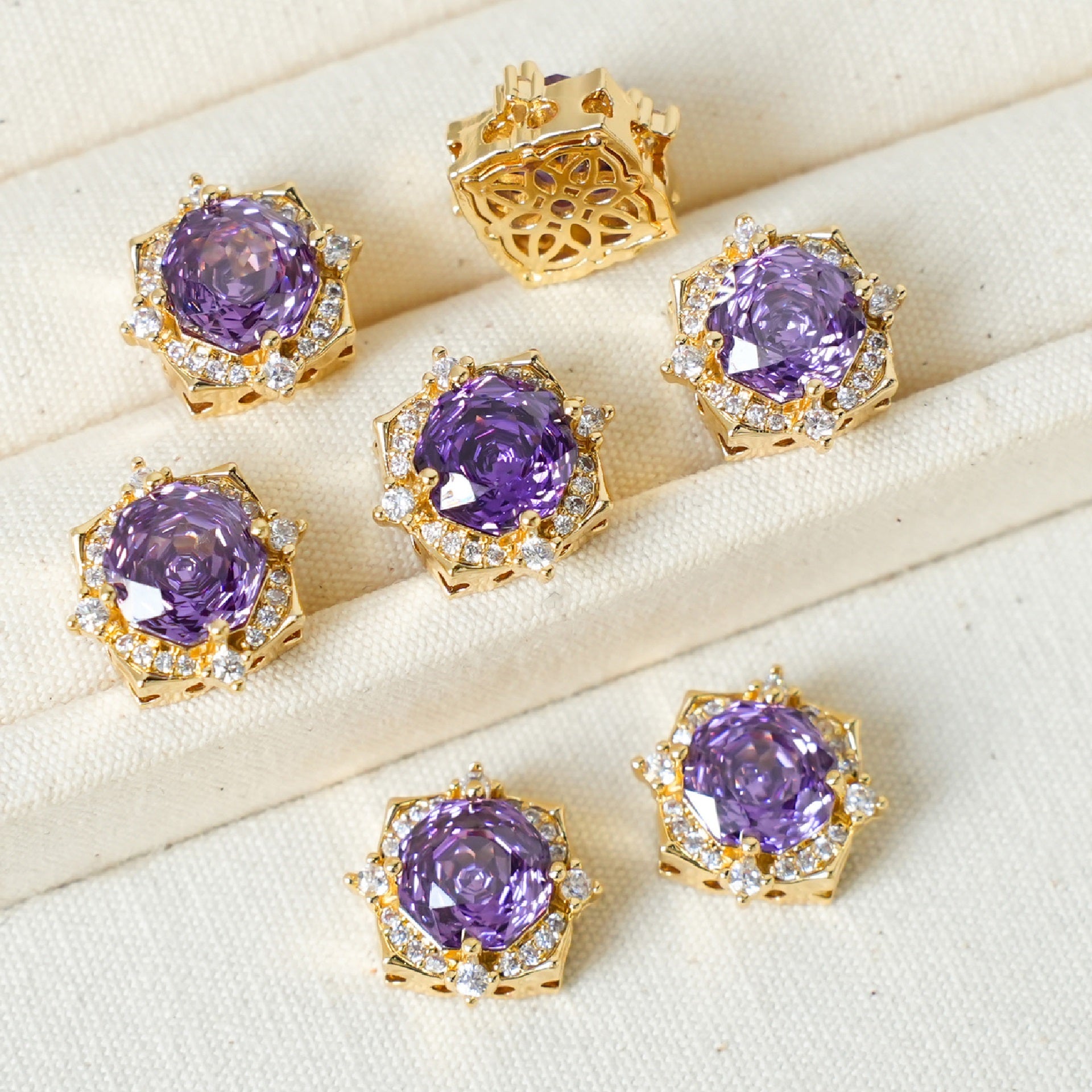 Rose Cut Square Zircon Spacer