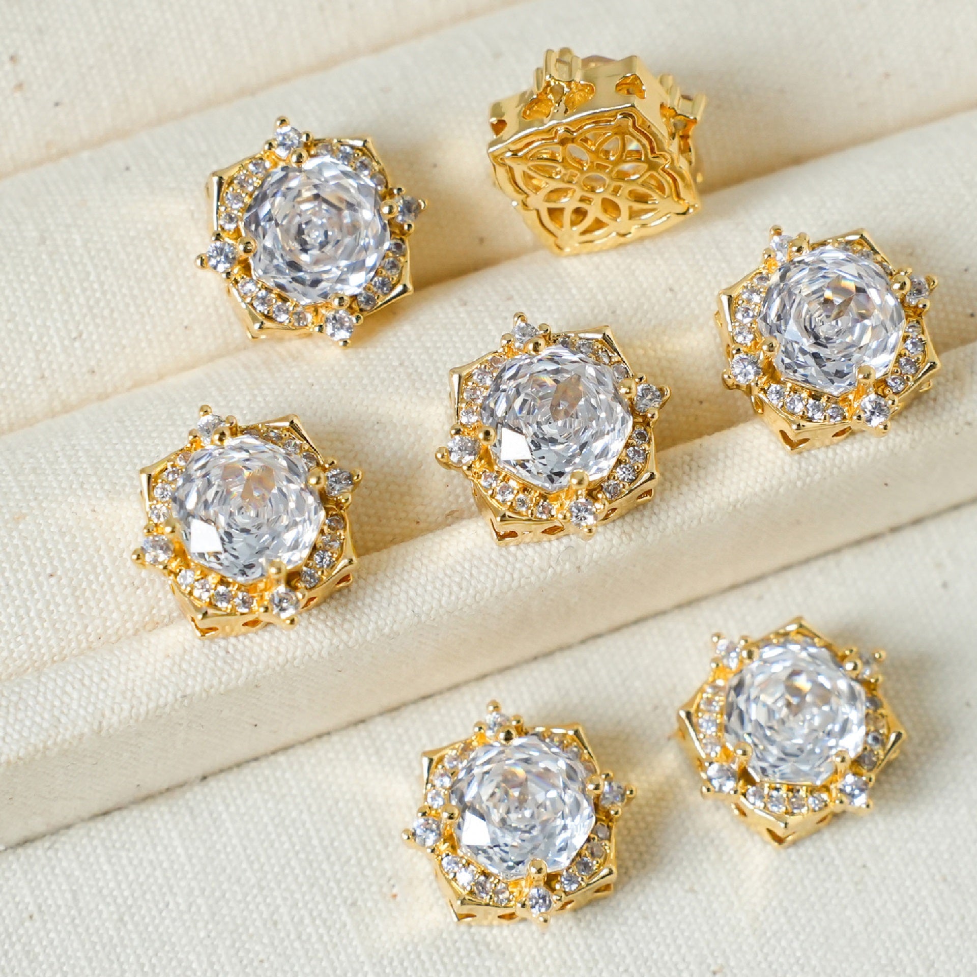 Rose Cut Square Zircon Spacer