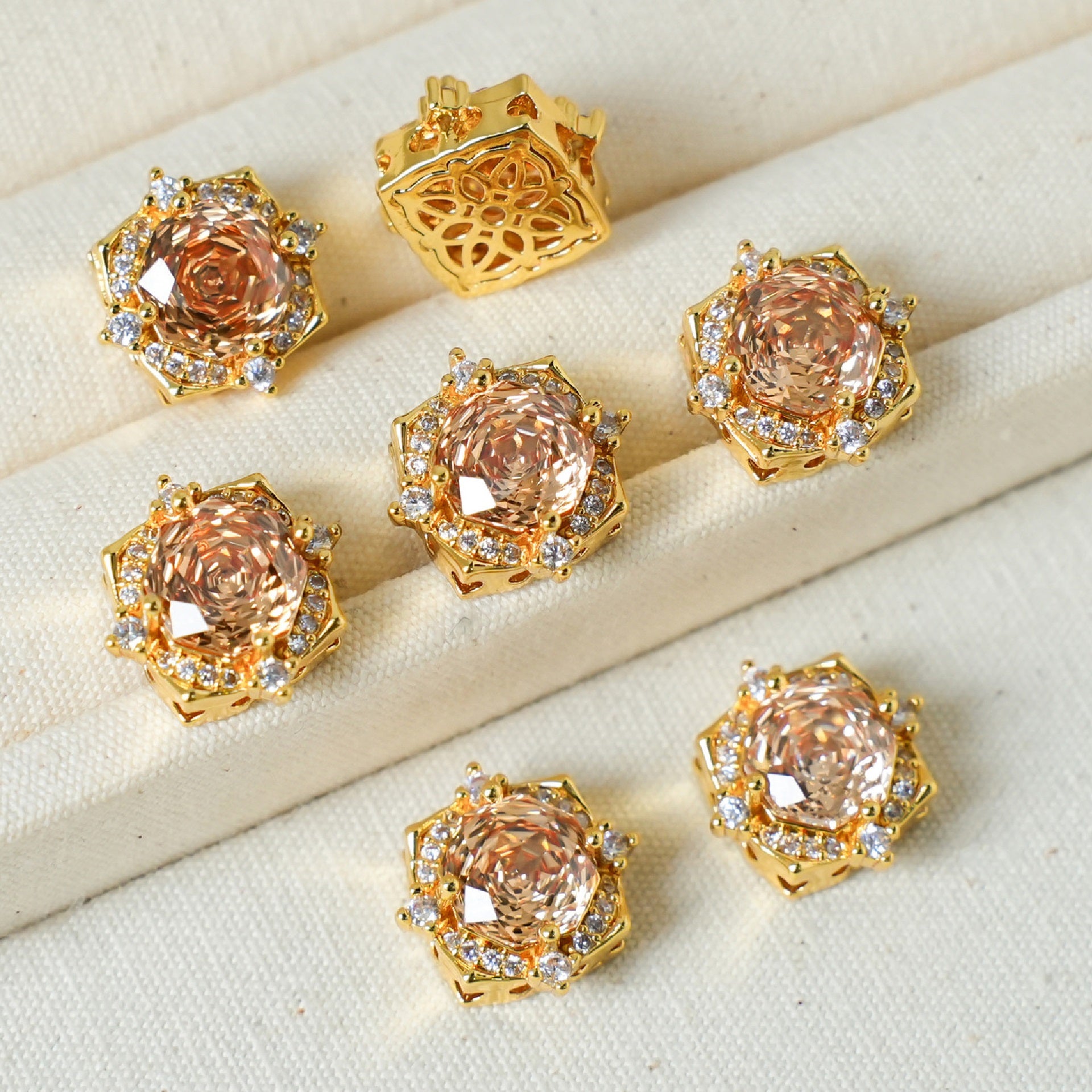 Rose Cut Square Zircon Spacer