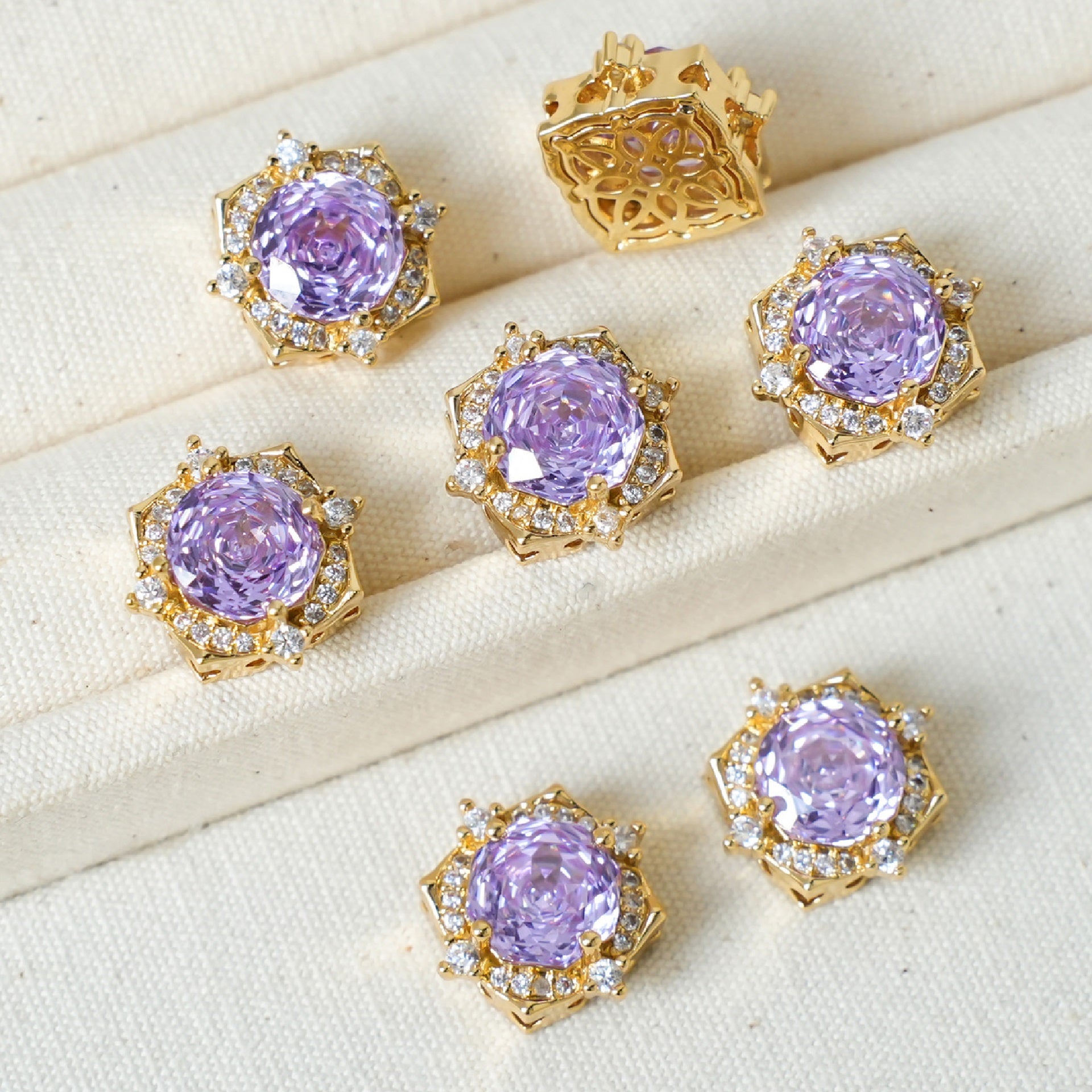 Rose Cut Square Zircon Spacer
