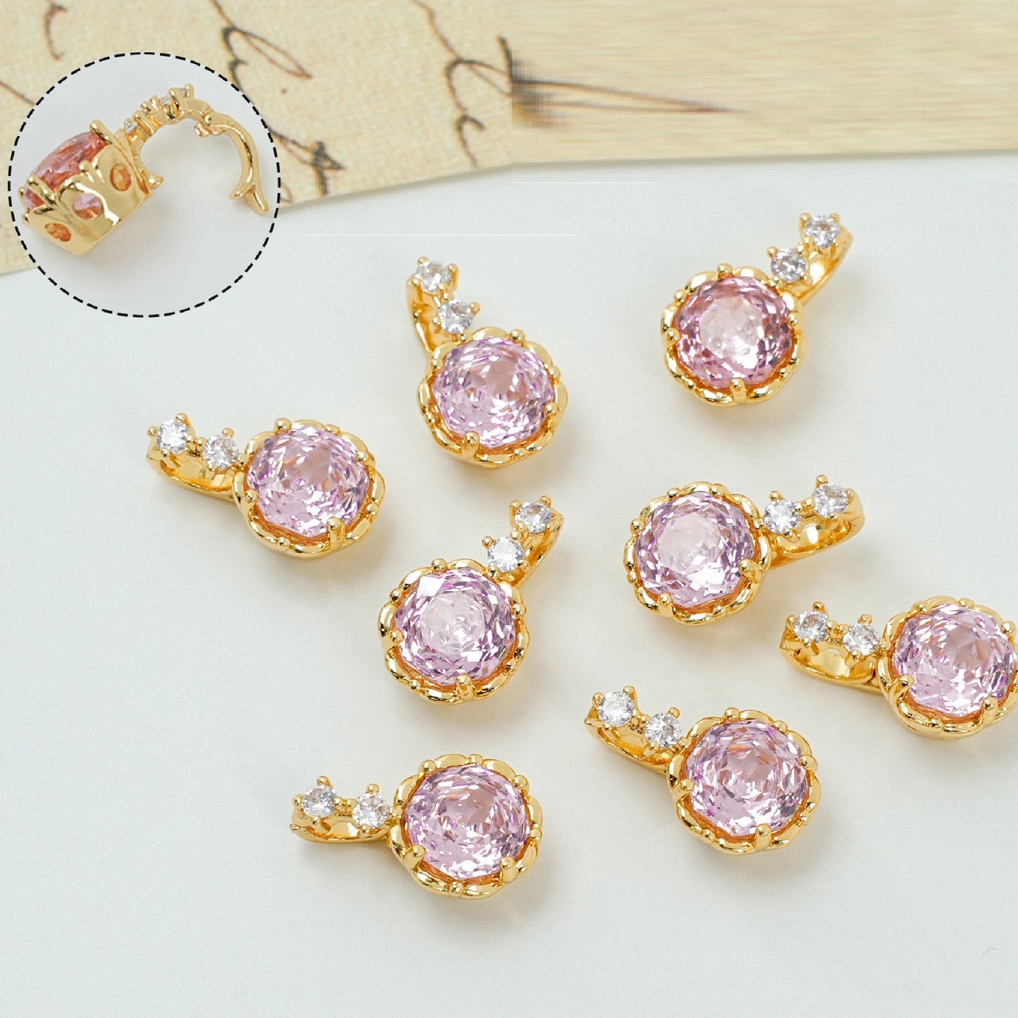 Rose Cut Zircon Connection Closure/Clasp