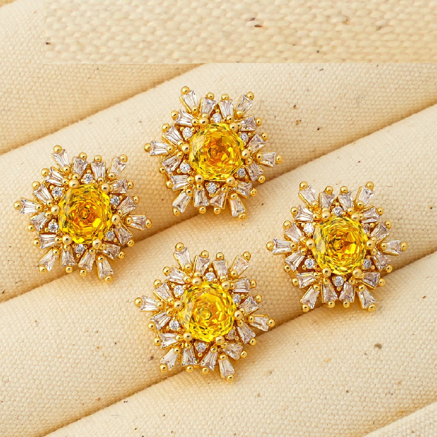 Snowflake Zircon Spacer with Rose Cut Diamond