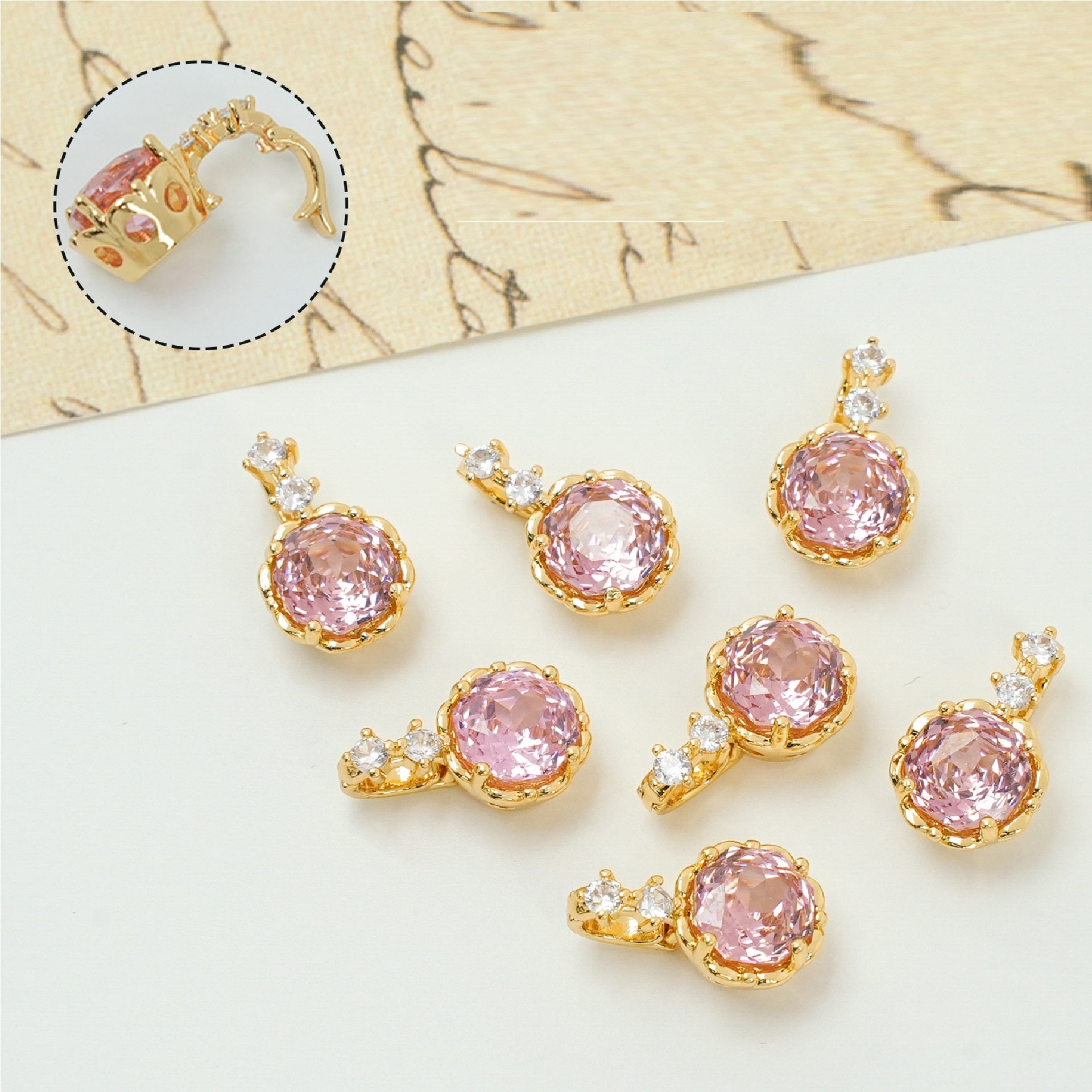 Rose Cut Zircon Connection Closure/Clasp
