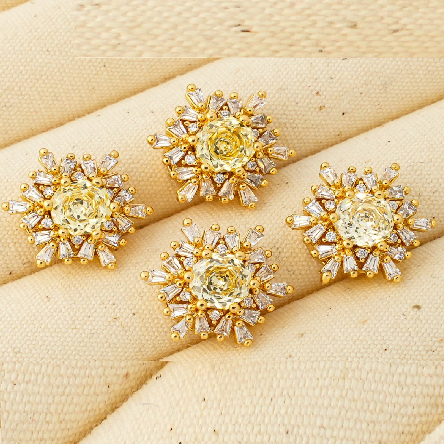 Snowflake Zircon Spacer with Rose Cut Diamond