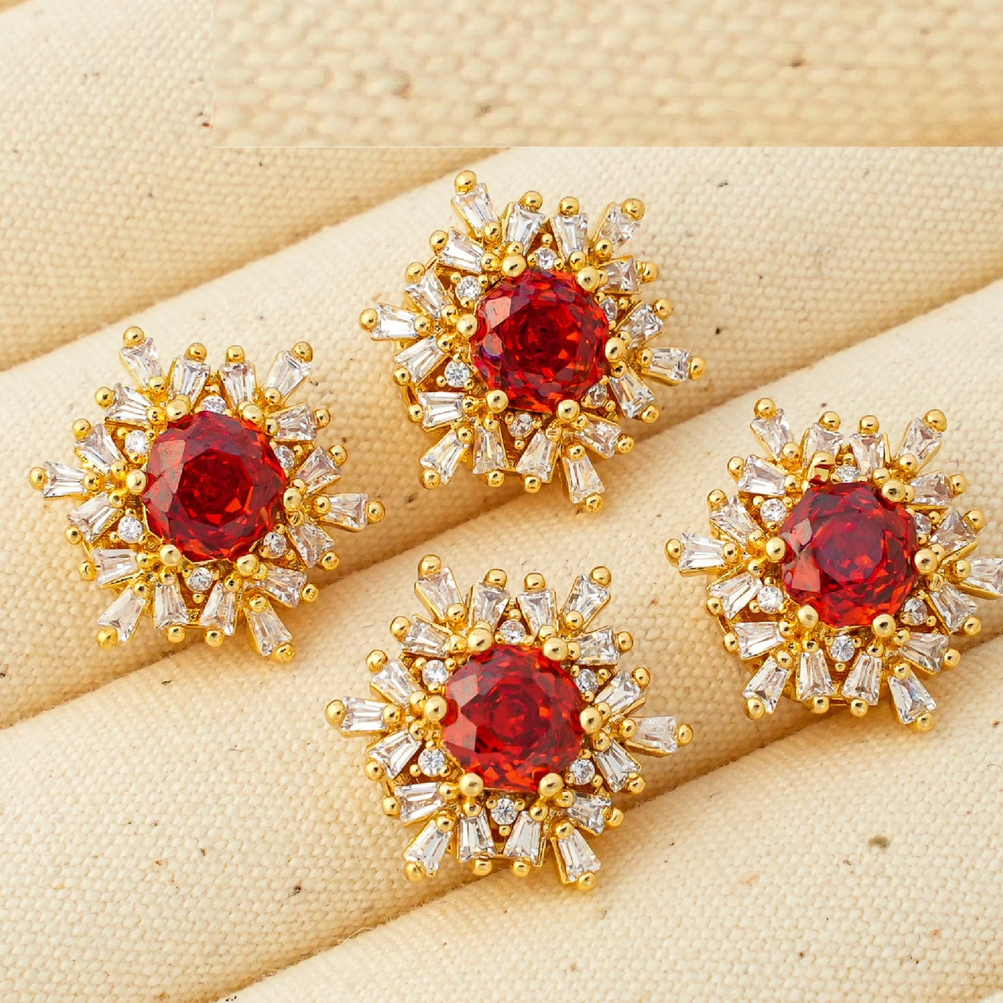 Snowflake Zircon Spacer with Rose Cut Diamond