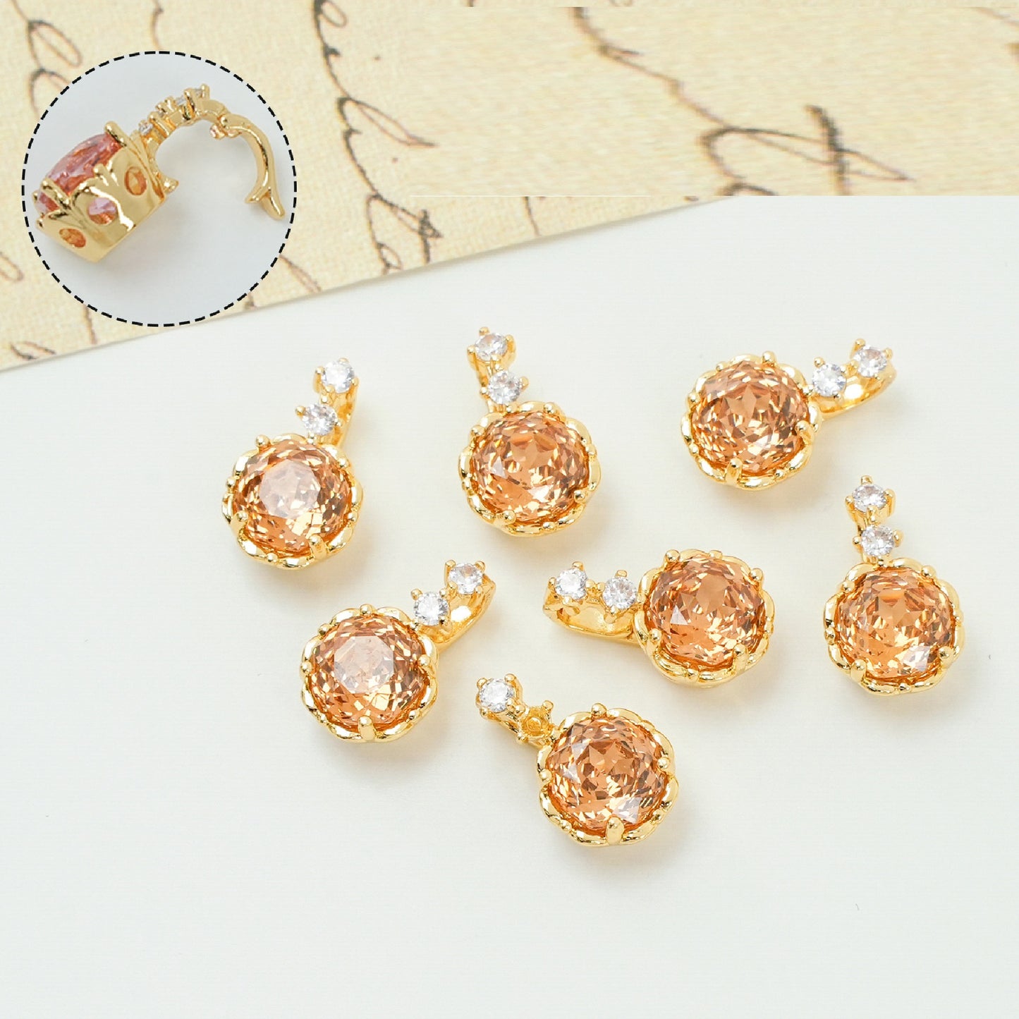 Rose Cut Zircon Connection Closure/Clasp