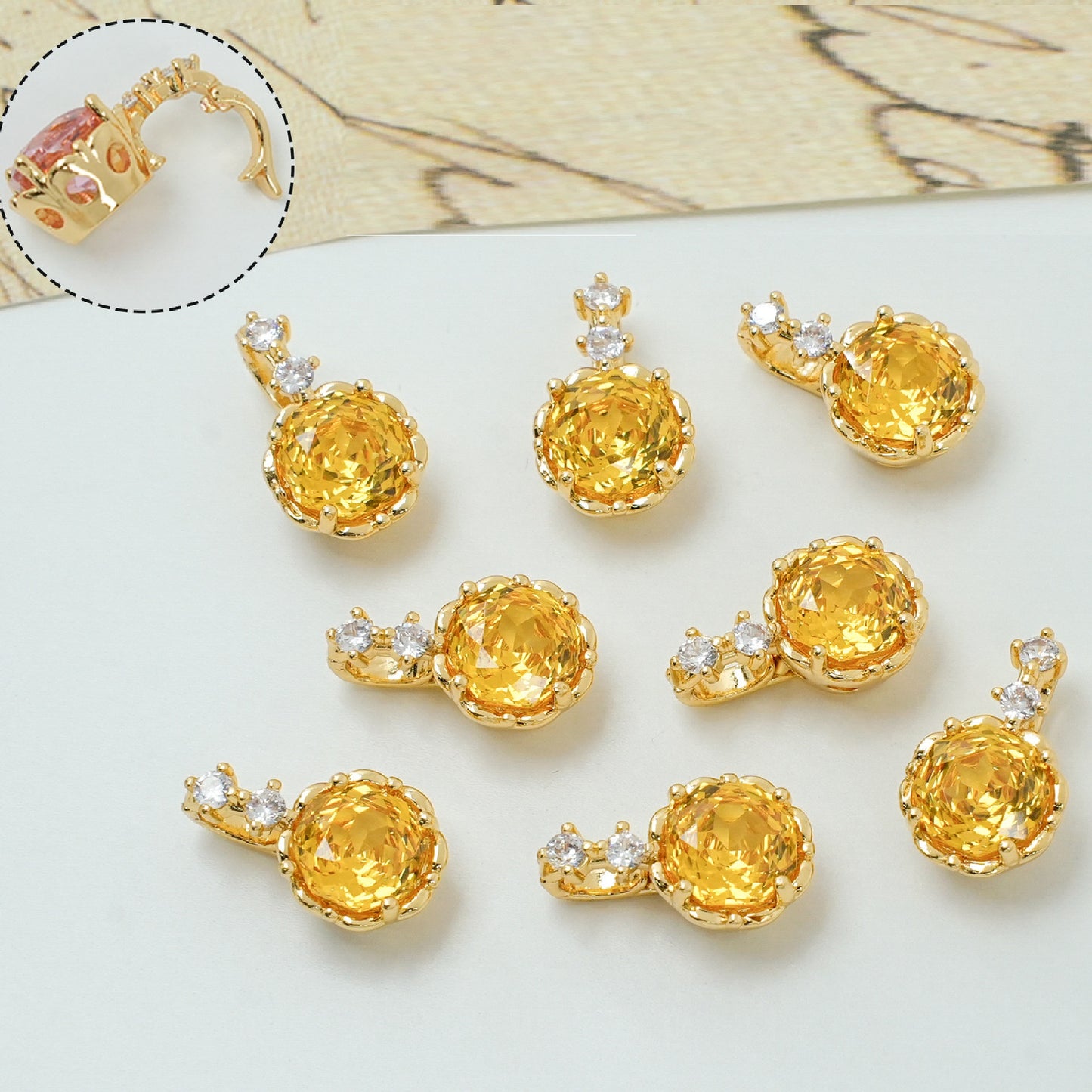 Rose Cut Zircon Connection Closure/Clasp