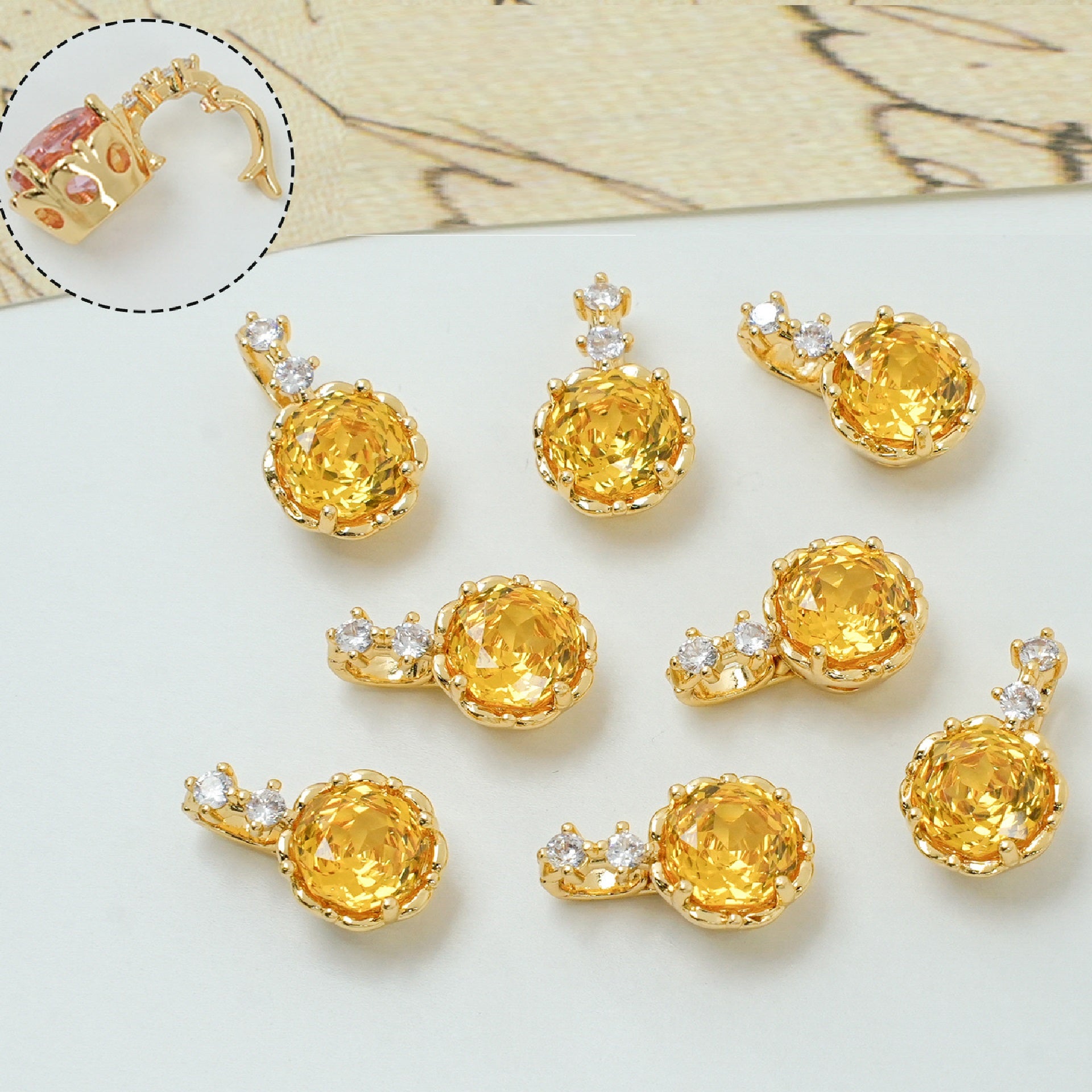 Rose Cut Zircon Connection Closure/Clasp
