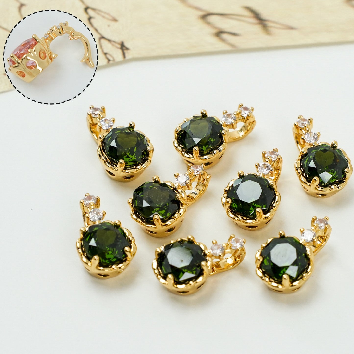 Rose Cut Zircon Connection Closure/Clasp