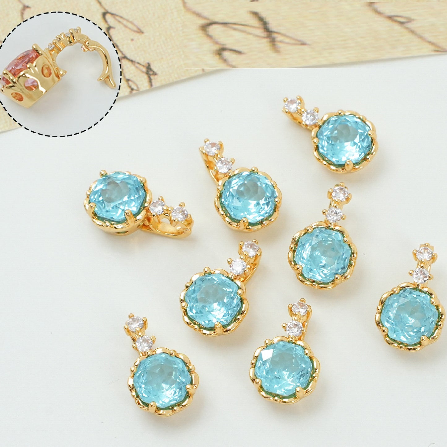 Rose Cut Zircon Connection Closure/Clasp