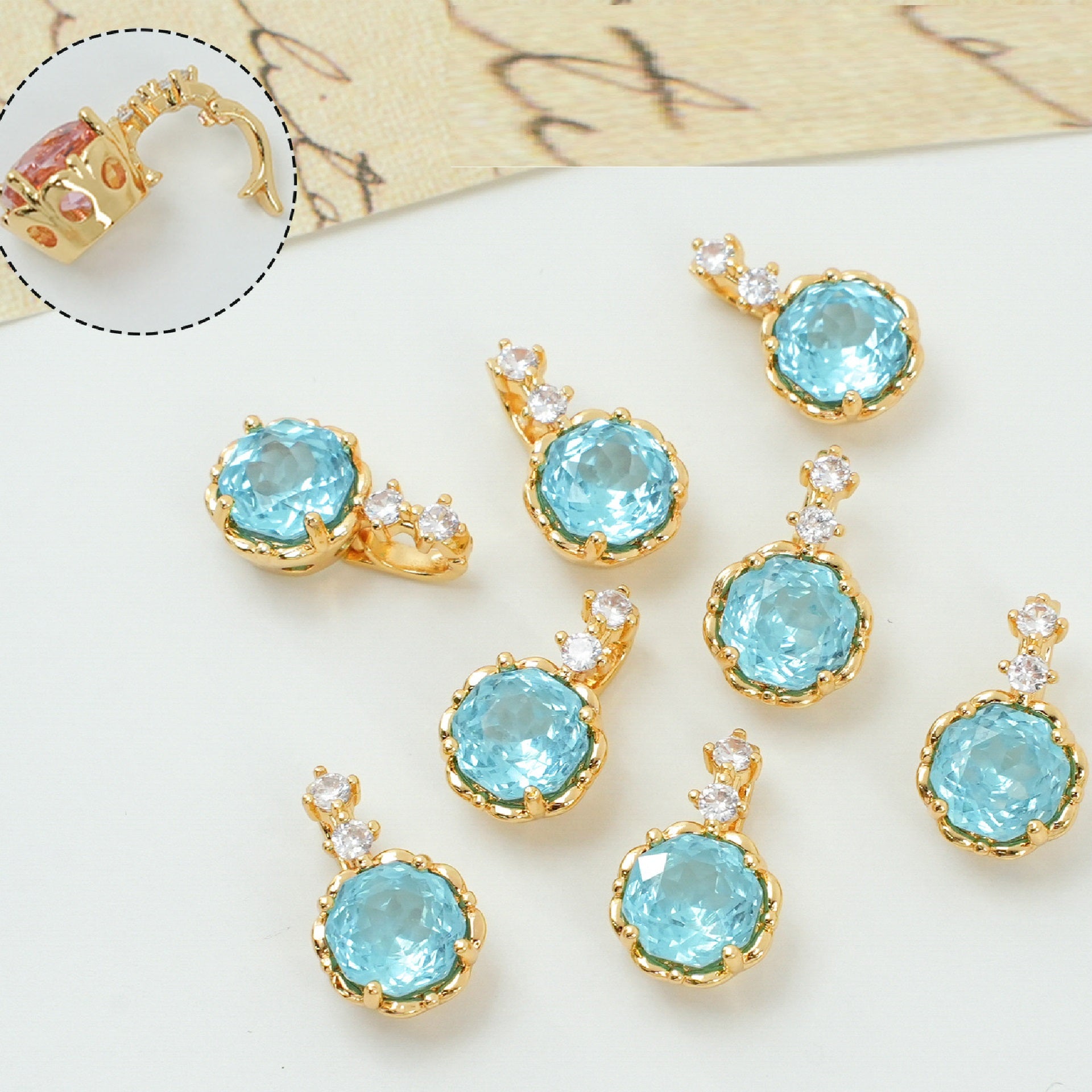 Rose Cut Zircon Connection Closure/Clasp