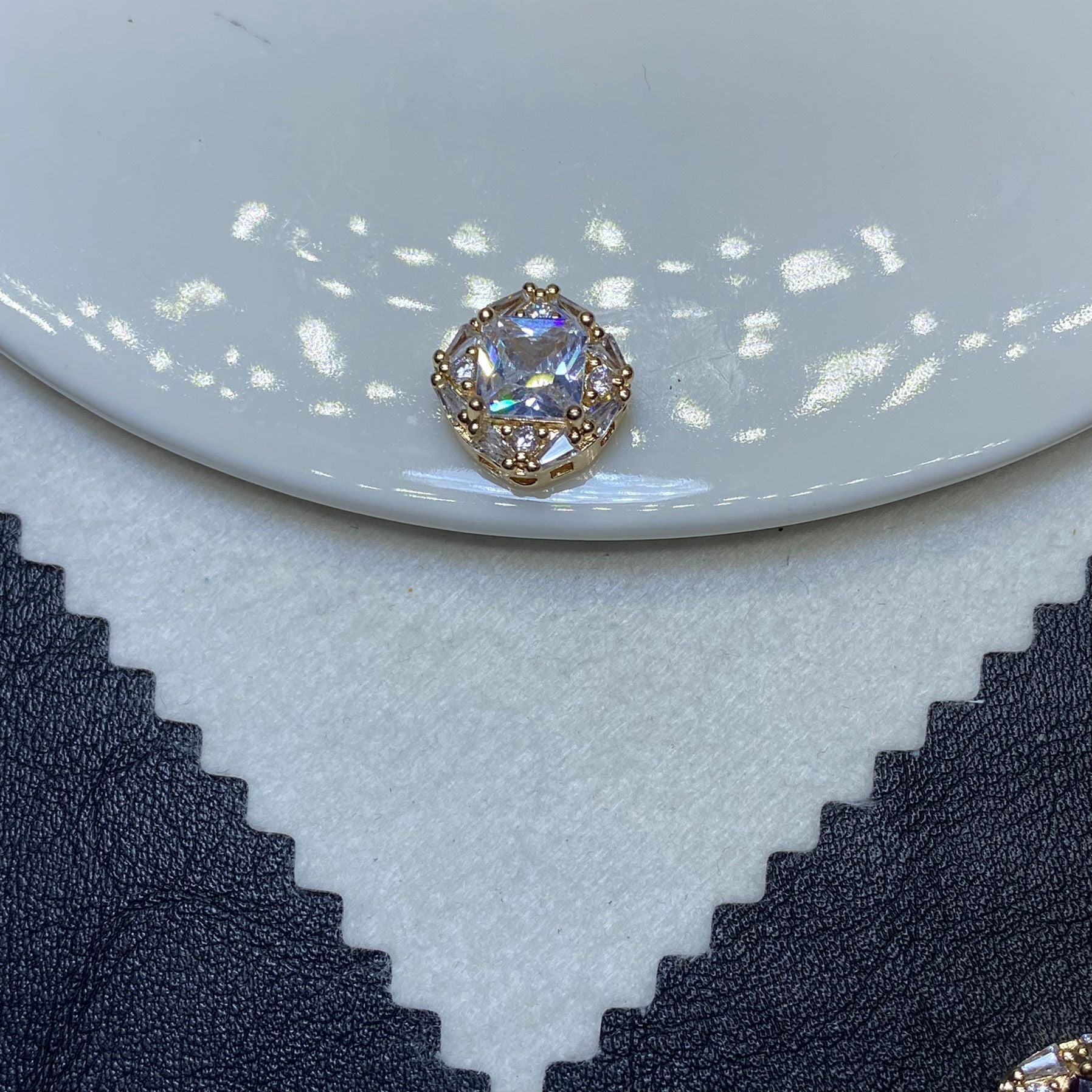 12cm Square Rhinestone Zircon Spacer
