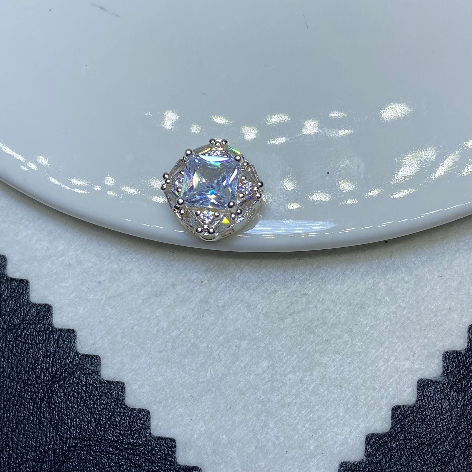 12cm Square Rhinestone Zircon Spacer