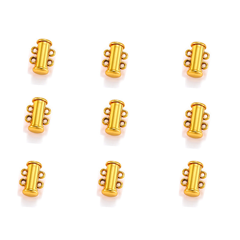 Multi-Strand Magnetic Slide Tube Lock Jewelry Connectors-5pcs