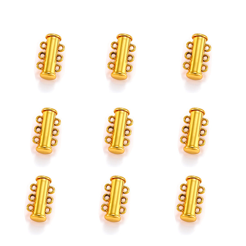 Multi-Strand Magnetic Slide Tube Lock Jewelry Connectors