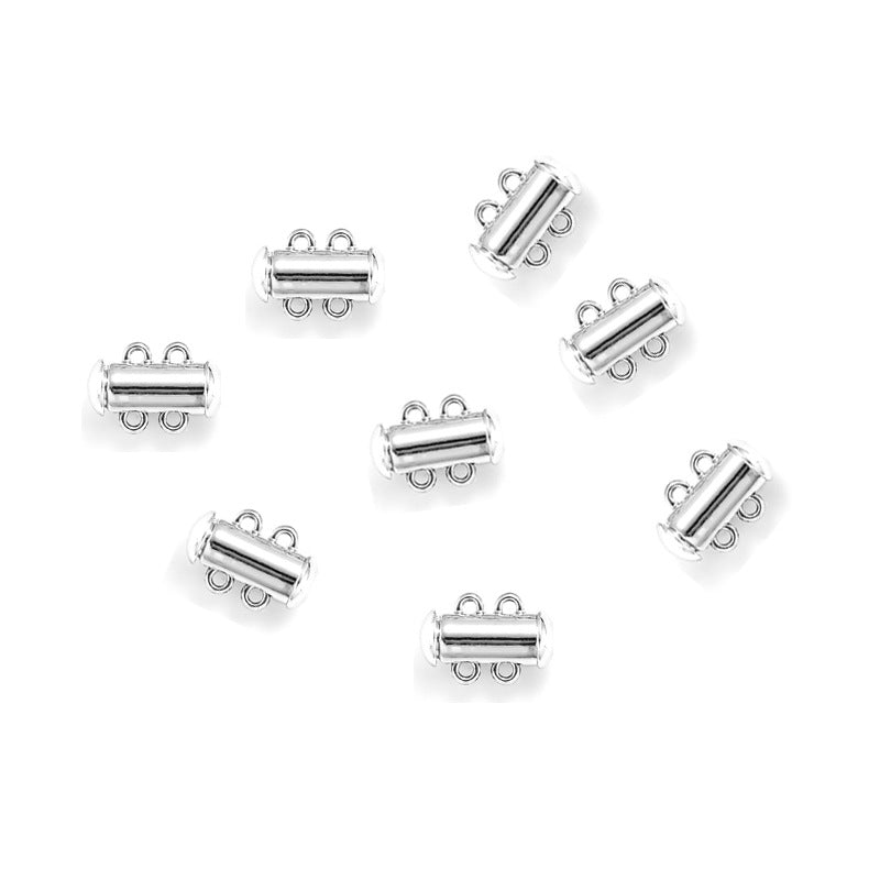 Multi-Strand Magnetic Slide Tube Lock Jewelry Connectors