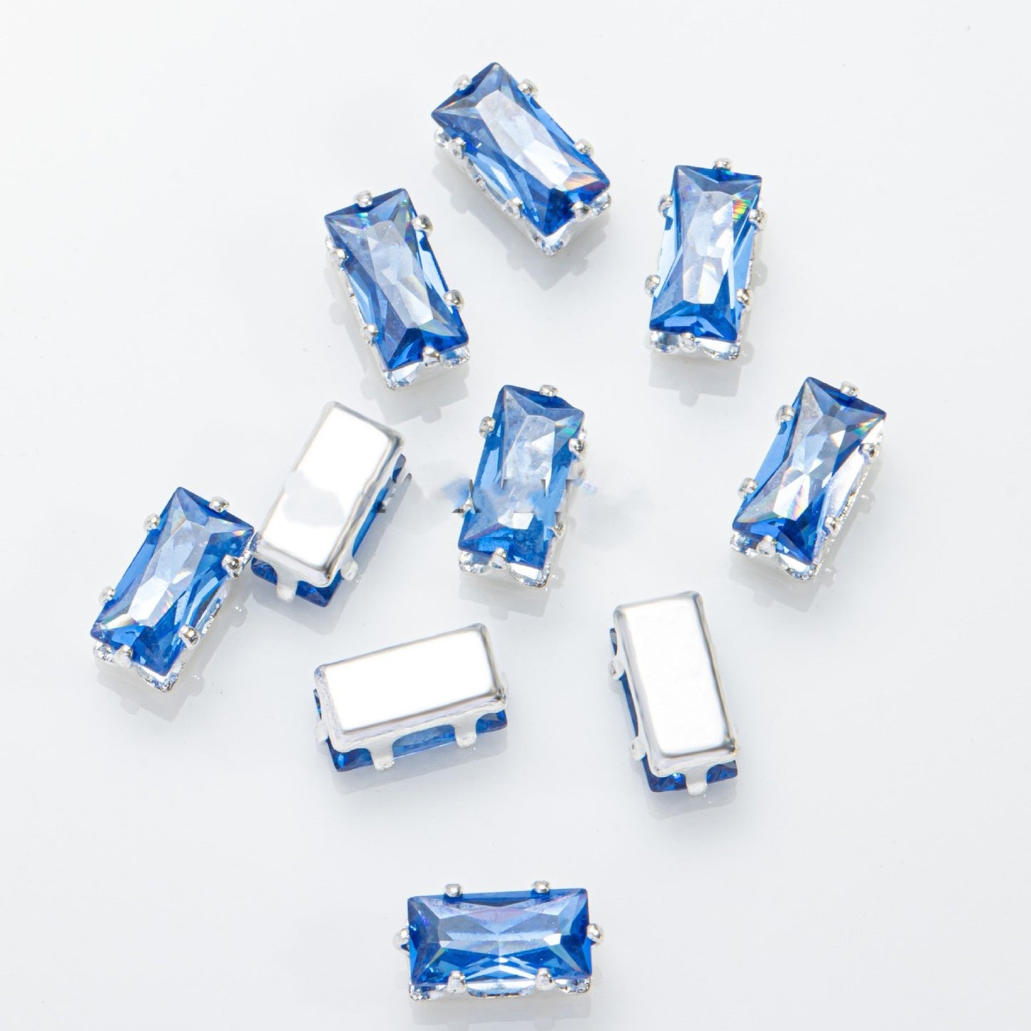 (100pcs)3x6mm Rectangle Prong-Set CZ