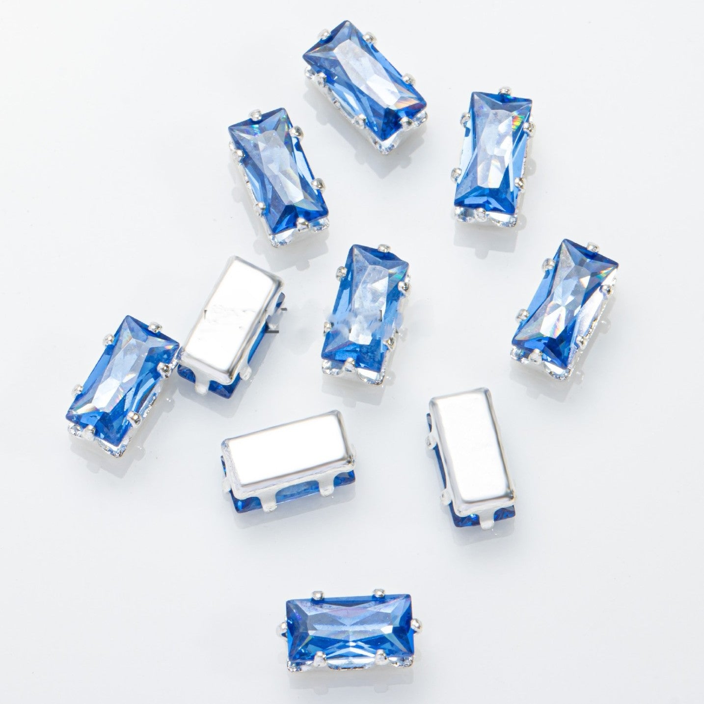(100pcs)5x7mm Rectangle Prong-Set CZ