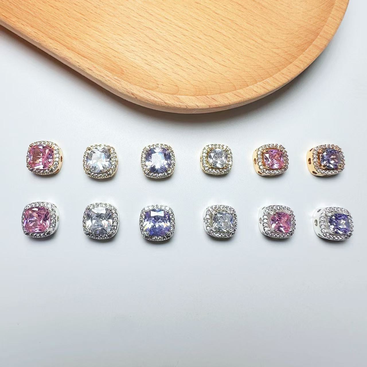 Square Cut Cubic Zirconia with Base-10pcs
