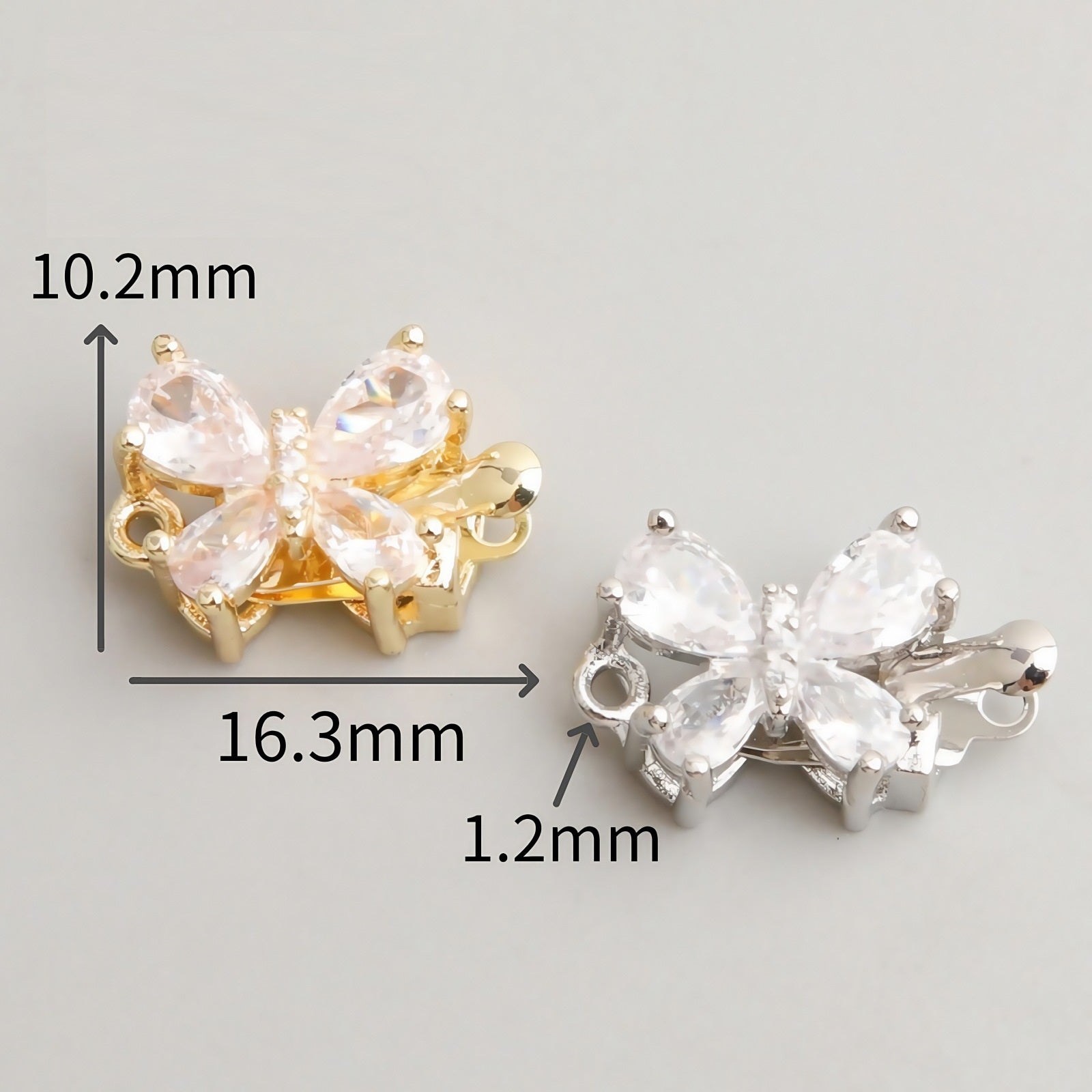 CZ Clasp Set for Single & Double Strand-4pcs