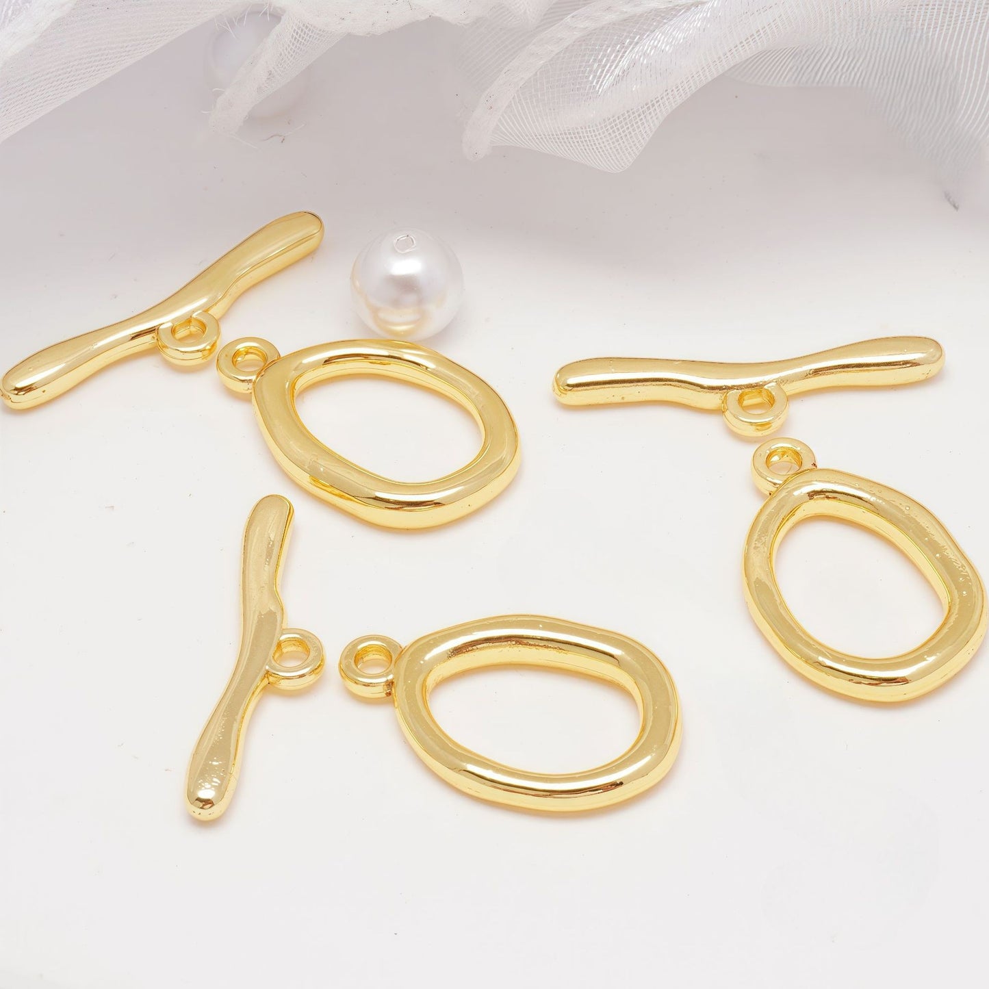 Tarnish-Resistant Oval OT Toggle-10pcs