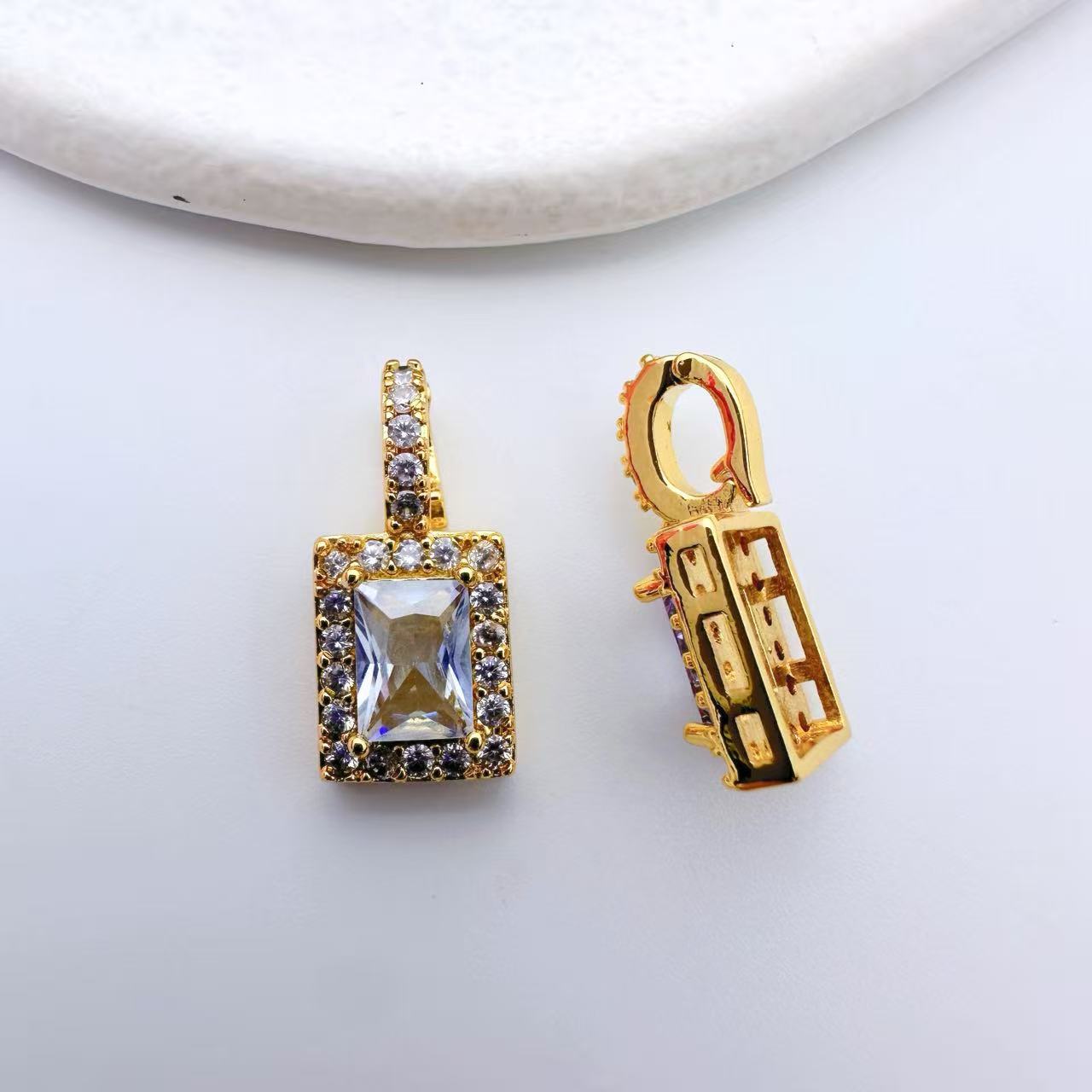 Square Shape Pendent Connection Closure/Clasp