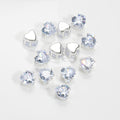 (100pcs)6MM Heart Prong-Set CZ with Silver/Gold Base