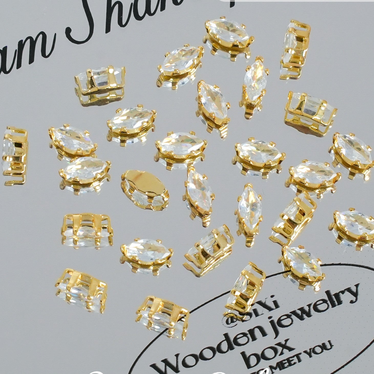 (100pcs)3x6mm 6-prong Marquise Prong-Set CZ