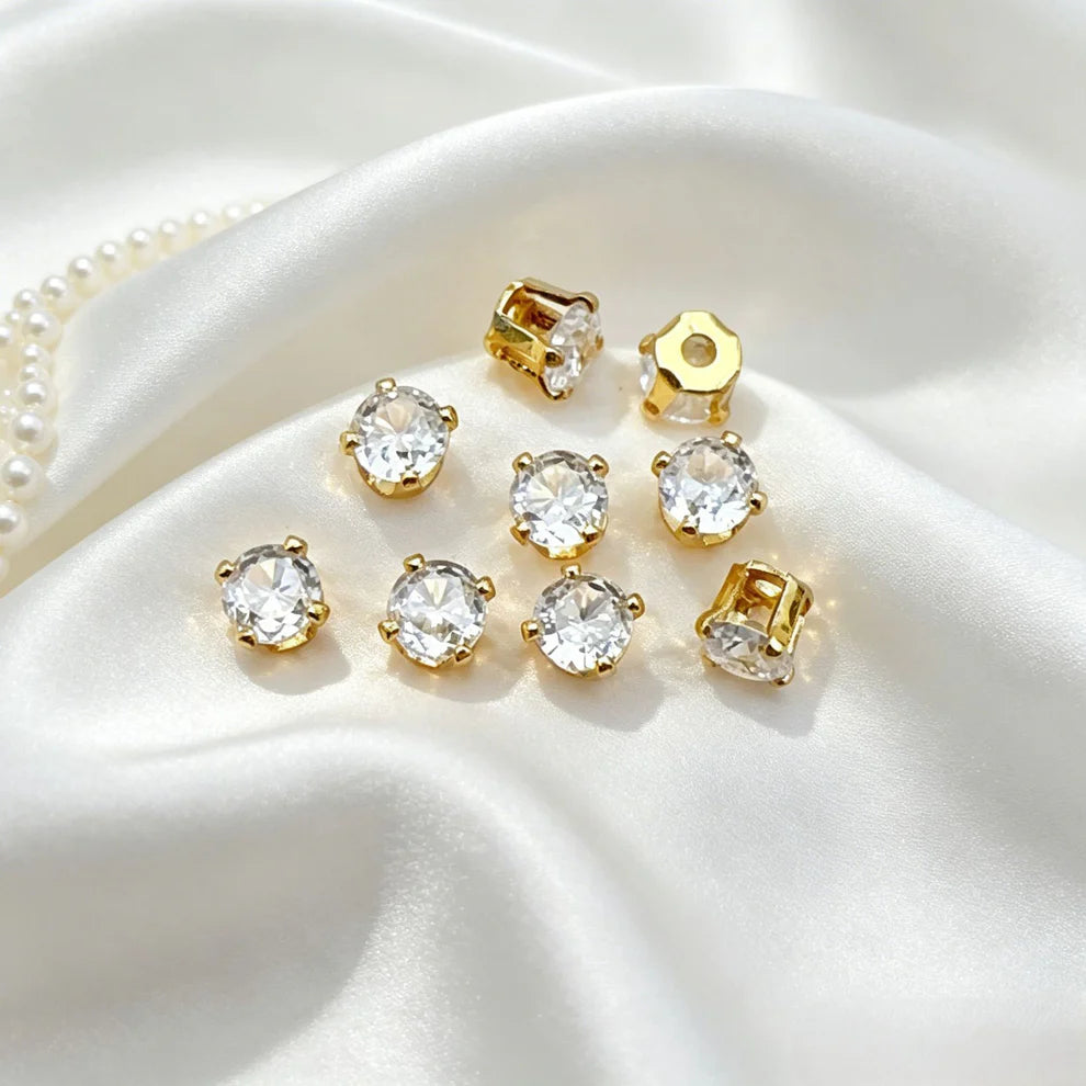 (100pcs) 3mm 4-prong Round Prong-set Zircons